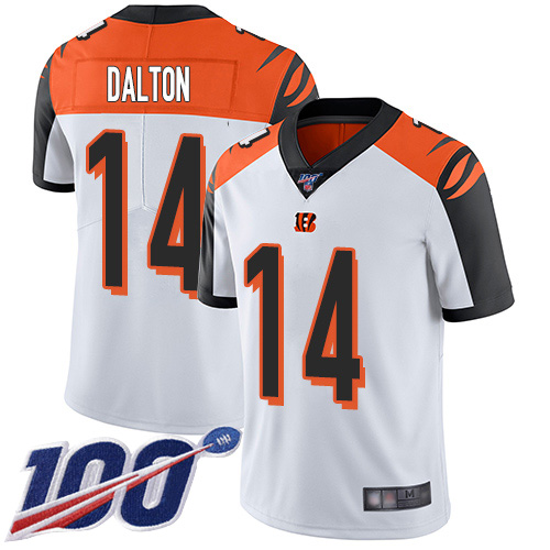 Cincinnati Bengals Limited White Men Andy Dalton Road Jersey NFL Footballl 14 100th Season Vapor Untouchable